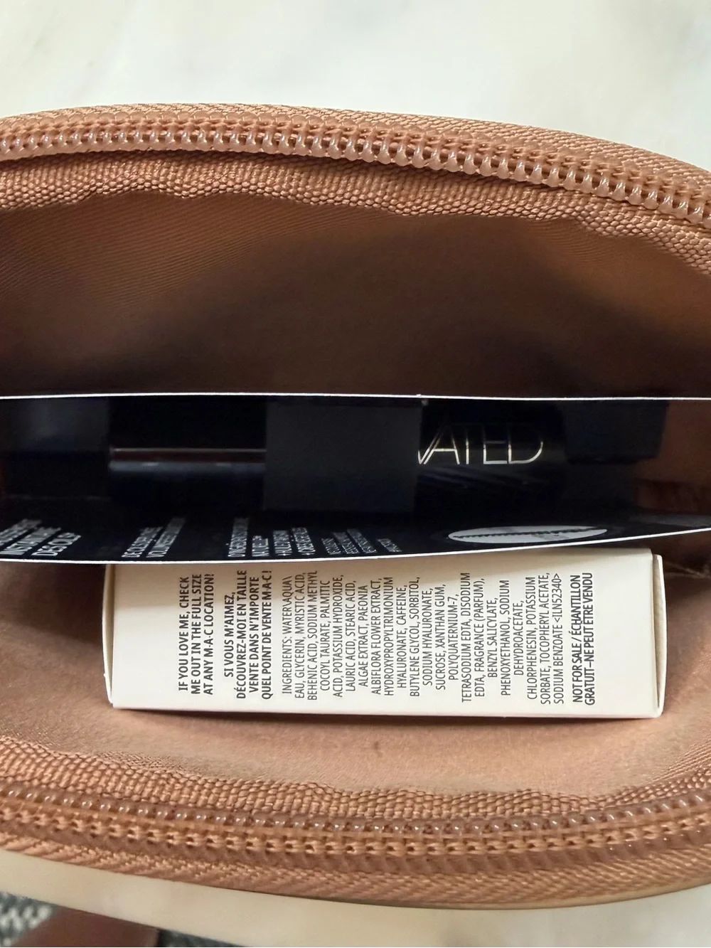 MAC Cosmetics Gold Makeup Bag (pouch) with Mascara, Strobe cream and a cleanser